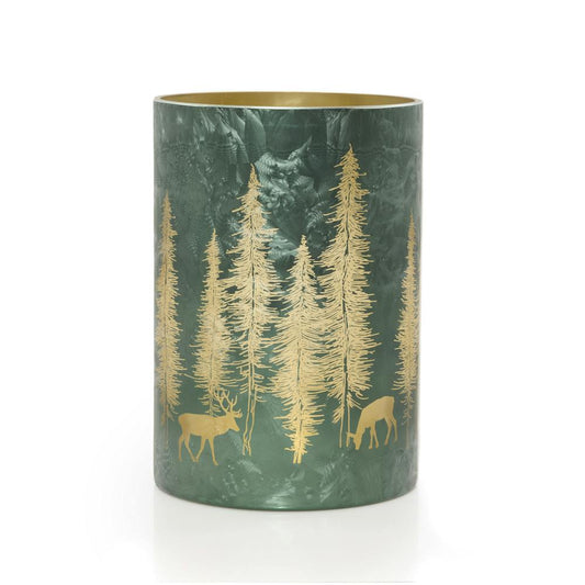 Flicker Woodland Green  Jar Candle Holder