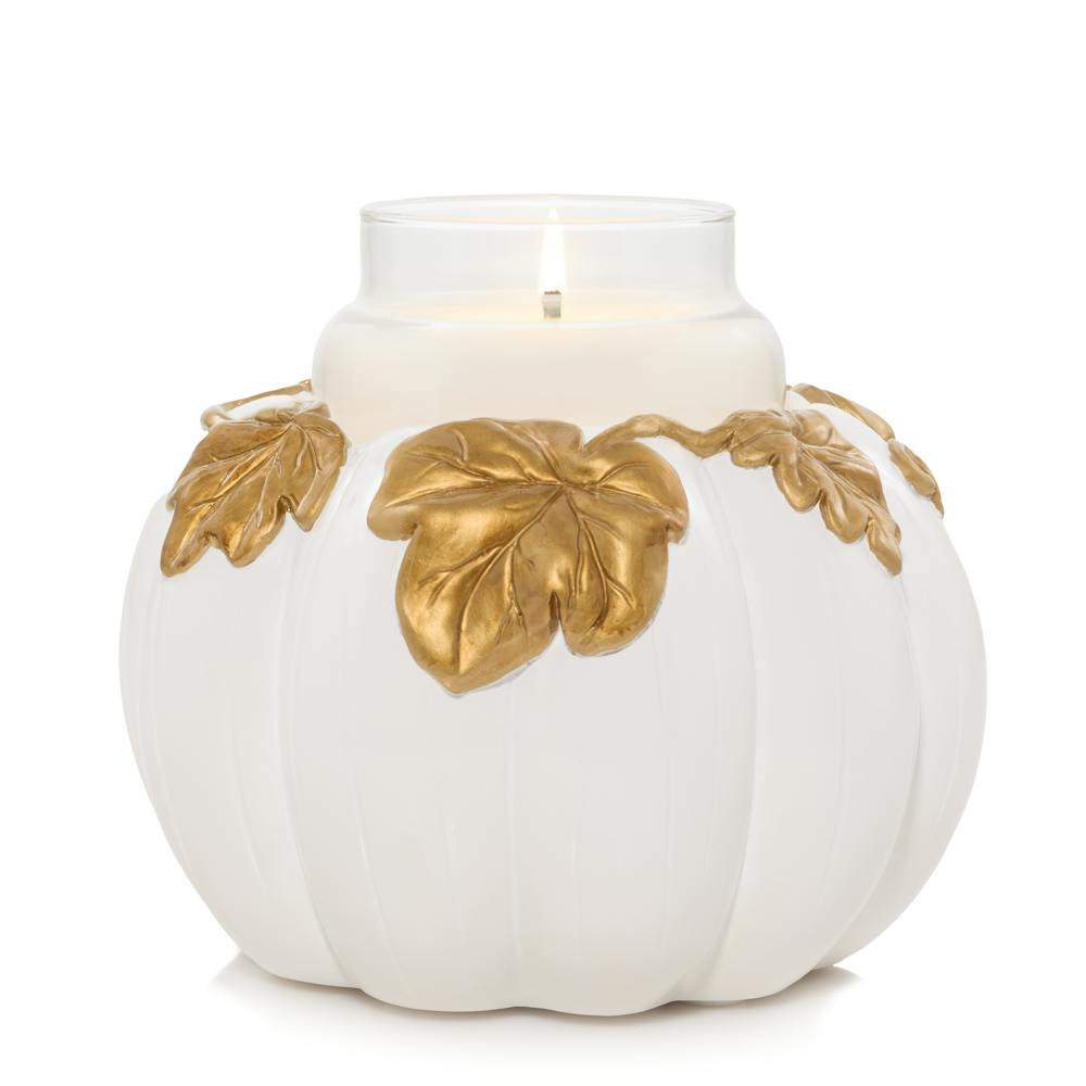 White Pumpkin Resin Holder