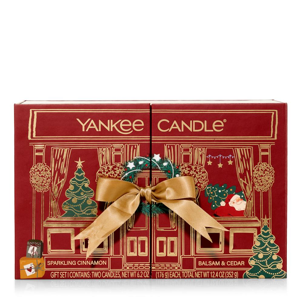 Fluted Candle Duo in Red