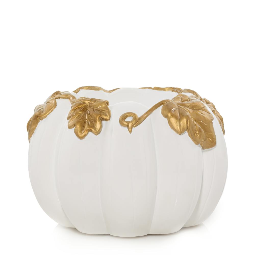 White Pumpkin Resin Holder